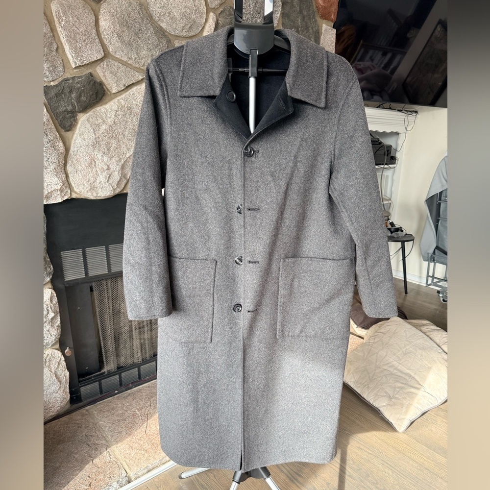 Banana Republic REVERSIBLE DOUBLE FACE WOOL-BLEND COAT size L